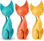 AceOrbit 3pcs Mid Century Modern Decor Medieval Table Decor Resin Cats Orange Blue and Yellow Resin Cats for Home Desktop Sculpture Office Table Desktop Bookshelf Mantelpiece Shelf Centerpiece
