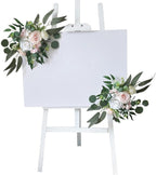 2X Wedding Arch Flowers Decorative Swags Floral Swag Welcome Sign Decoration for Party, Pink Flowers