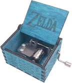 Youtang Music Box Hand Crank Musical Box Antique Engraved Carved Crafts,Play Song of Storms,Blue