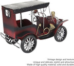 Tnfeeon Classic Car Model Vintage Tin Ornament, Collectible Vehicles 7.5 Inch Red Miniature Old Car Desktop Decor for Office Home Bar Cafe Decoration Classic Model Vintage Tin Ornament,