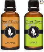 Eternal Essence Oils 2 Pack 30ml Premium Fragrance Oil - Caramel & Apple - for Candle, Soap Making, Aromatherapy, Diffusers, Home Care, & Humidifiers