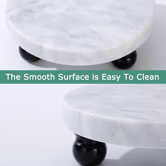 Decorative Marble Riser for Display - Cute Home, Bathroom, Kitchen Decor - Beautiful Pedestal Stand Uniquely Displays Your Decorations - Perfect Tray to Add Beauty
