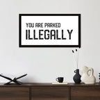 Inspirational Quotes Framed Wood Sign with Scripture Verses You Are Parked Illegally 12x22in Black Frame Wooden Plaque for Cottage Baby Shower Farmhouse Porch Wall Decor Housewarming Gift
