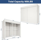 Ulif E12C Pro Heavy Duty Closet Organizer System，Freestanding Clothing Racks for Hanging Clothes，Adjustable Garment Rack 71"W x 16"D x 76.5"H Hold 960lbs，White Clothing Rack with White Dustproof Cover