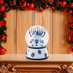 Kurt Adler 100MM Musical Wind-Up Hanukkah Snowman Water Globe