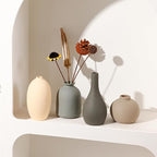 Ceramic Vase Set of 4 Small Vases Home Decor Modern Rustic Farmhouse Pottery Decorative Flower Vases for Pampas Grass Dried Fresh Flowers, Living Room, Bedroom, Table Centerpiece, Mantel, Shelf