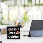 IYEZH Summer Decor Watermelon Wood Box Sign 5 x 5 Inches Desk Decor Rustic Country Wooden Square Sign Decor Watermelon Summer Decorations for Home Beach House Outdoor Shelf Wall Farmhouse Table Shelf