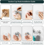 Suction Cup Hooks for Wreaths on Glass,Wreath Hangers for Front Door,2026 Upgraded Drill-Free Suction Cup Hooks for Over The Door/Glass Window/Bathroom Christmas Decor,Reusable Holder(2pcs silver)