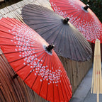 MAGICLULU 2Pcs Creative Oiled Paper Umbrella Stands Skeleton for Paper Umbrella Projects for Home Decoration and Photo Props Craftsmanship with Lines