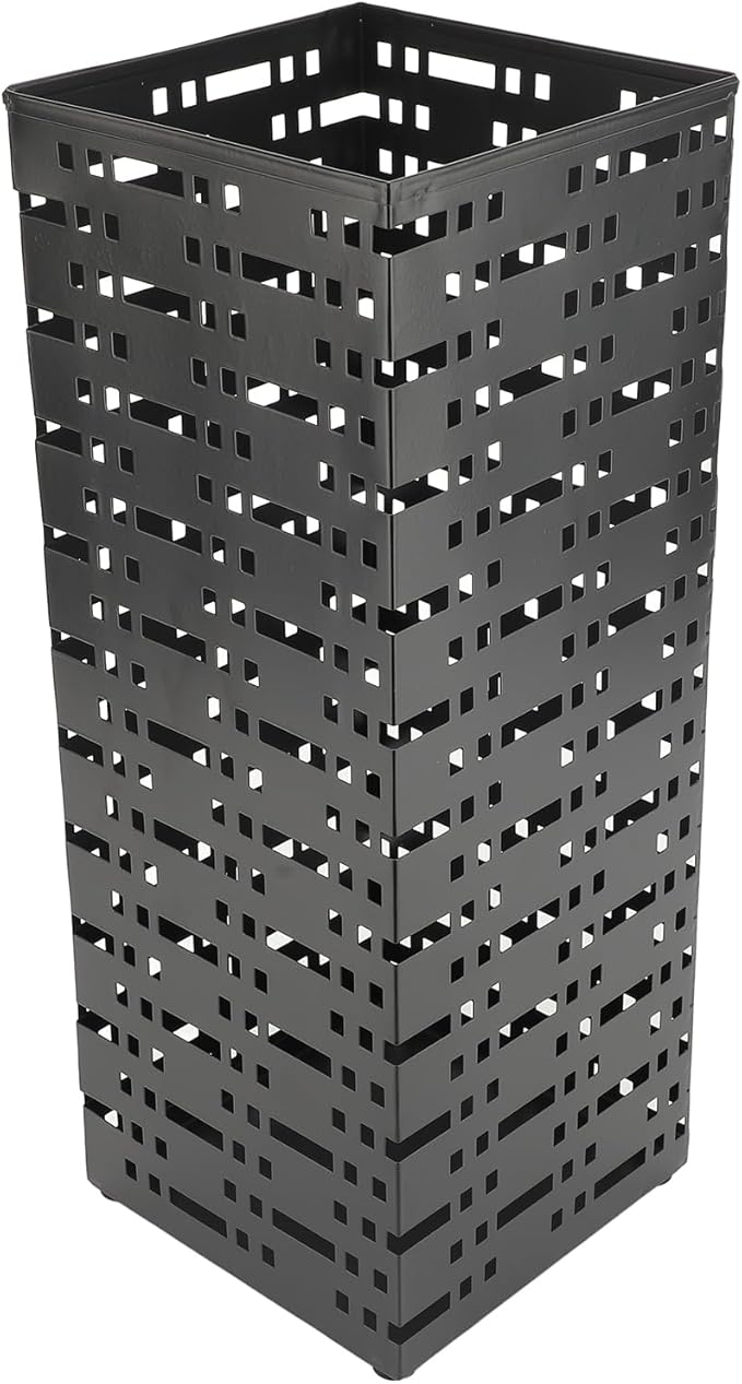 Aramox Metal Umbrella Holder, Powder Coated Umbrella Stand Rack with Removable Drip Tray, 42 X 16.5 X 16.5cm Freestanding Storage Bin for Entryway Canes
