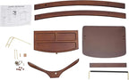 Suit Valet Stand for Men and Women, Wood Suit Stands Butler Clothing Rack, Floor Standing Clothes Valet with Drawer, Top Tray, Contour Hanger, Trouser Bar, Belt Hooks & Shoe Rack (Walnut Color)