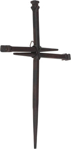 Dicksons Small Three Driven Nails Brown Rust Look 8.5 Metal Wall Cross