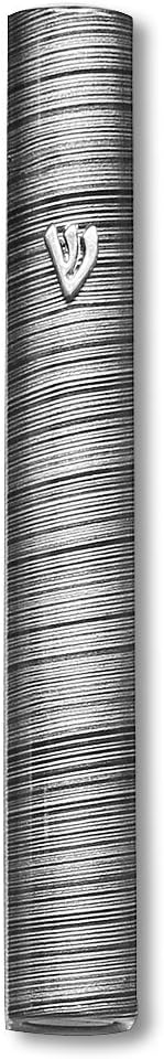 My Daily Styles Aluminum Mezuzah Case, Striped Modern Design, Indoor Outdoor, 5 Inch, Weather Proof (Grey)