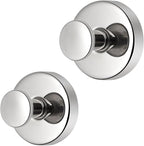 Linwnil Suction Cup Wreath Hanger，Suction Cup Hooks Hanging 10 Lbs，Waterproof Suction Cup Wreath Holder for Windows, Shower, Wreaths，Smooth Doors (Chrome Polished, 2 Pack)