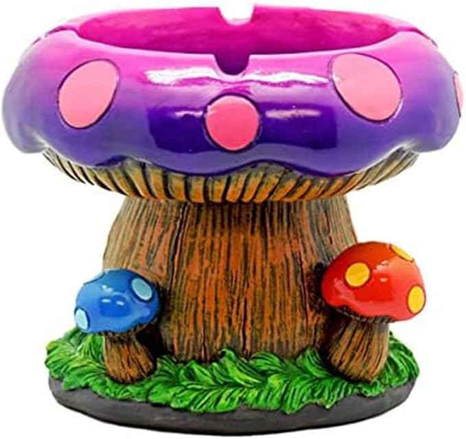 Cute Mushroom House Ashtrays with Storage - Cool Ashtrays for Weed Smokers and Bong Users with Smoking Accessories Collection(Mushroom Ashtray)