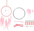 PATIKIL DIY Dream Catcher Kit, Making Dream Catcher Supplies Wall Hanging Handmade Dream Catcher Kits for Beginner Style 3, Pink