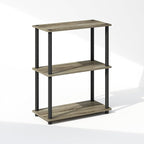 Furinno Turn-N-Tube Book Shelf, 3-Tier Bookshelf, Bookcase with Multipurpose Compact Display Rack, 11.6 x 23.6 x 29.6, for Living Room, Bedroom, Home Office, French Oak/Black