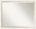 Amanti Art White Wall Mirror 24x30 Morgan White Gold Rectangle Bathroom Mirror for Wall Decor Living Room, Large Modern Wood Frame, Hangs Horizonally and Vertically, Bathroom Decor, Beveled Edge