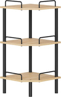 Tajsoon Corner Shelf Stand, 3 Tier Industrial Corner Shelves, Multipurpose Standing Display Shelf, Corner Shelving Unit for Bedroom, Living Room, Office, Kitchen, Natural