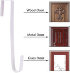 Sattiyrch 12" Wreath Hanger for Front Door,Steel Over The Door Hanger Hook,Wreath Door Hanger (White,2)