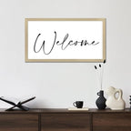 Positive Saying Wood Sign with Scripture Verses Welcome Chic Style 12x22in Beige Frame Wooden Plaque for Cottage Washroom Cafe Bar Garden Yard Farmhouse Porch Wall Decor Birthday Housewarming Gift