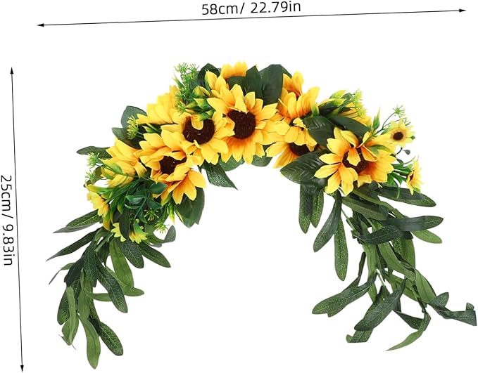 BESPORTBLE Sunflower Swag Decorative Plant Delicate Garland Wreath Wedding Door Swag for Room Wedding