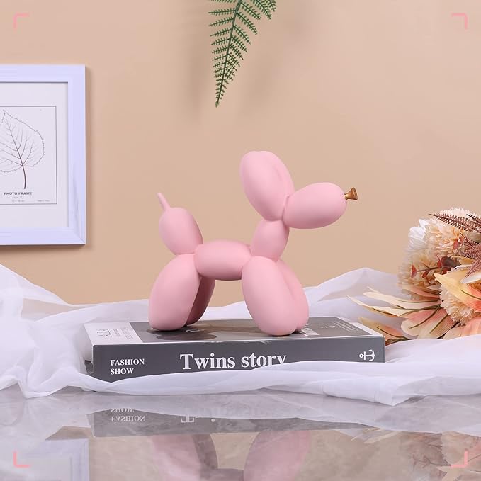 Creative Balloon Dog Sculpture Modern Home Decoration Trendy Animal Art Ornaments Collection Figurine Bedroom Living Room Office Desktop Resin Decors