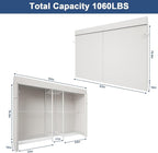 Ulif E12C Max Heavy Duty Closet Organizer System，Freestanding Clothing Rack, Adjustable Garment Rack 83" W x 16" D x 76.5" H Holds 1060 lbs, White Clothing Rack with White Dustproof Cover