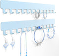 Necklace Organizer Wall Mount: Wall Necklace Hanger with Hooks for Tangle-Free Storage – Easy Access Wall Mounted Necklace Holder for Jewelry Display, Baby Blue