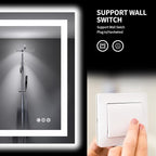 LOAAO 48"X30" LED Bathroom Mirror with Lights, Anti-Fog, Dimmable, Backlit + Front Lit, Lighted Bathroom Vanity Mirror for Wall, Memory Function, Tempered Glass, Shatter-Proof, ETL Listed