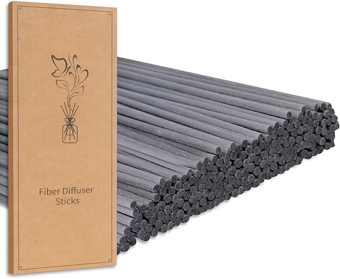 130Pcs Reed Diffuser Sticks -10Inch Grey Essential Oil Aromatherapy Diffuser Sticks, Wood Rattan Diffuser Sticks,Aromatherapy Scent Refills (Grey 10"/25cm)
