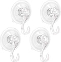 4PCS Wreath Hanger, Suction Cup Hooks With Key Lock, Heavy Duty Shower Hook for Wall Door Glass Window Bathroom, Vacuum Plastic Hooks Hold up to 22 Lbs