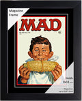 Creative Picture Frames 8 x 11 Magazine Frame with Full-Strength Glass, Holds Up To A 1/4" Thick Media with Installed Hangers for Easy Mounting, 10x12 Black Frame with Black Mat