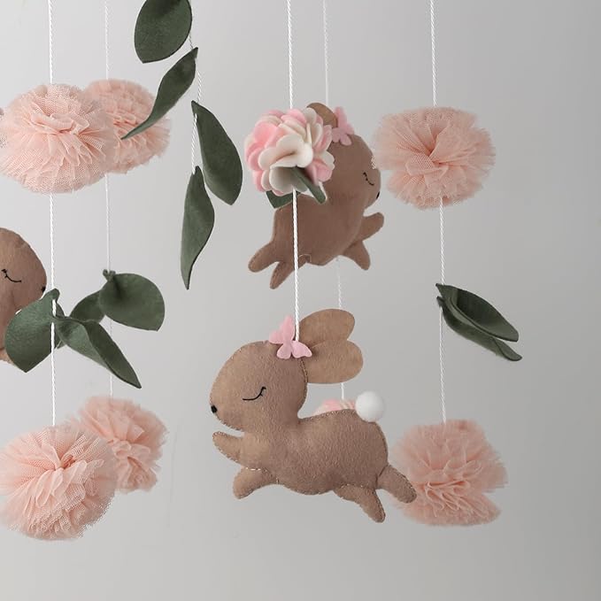 Bunny Hanging Mobile Girl Room Decor Rabbit Ceiling Mobile