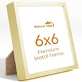 6x6 Aluminum Metal Picture Frame,Tempered Glass Gold Photo Frame 6x6 for Family Photo,Posters,Art,Document to Wall Mount Horizontally or Vertically