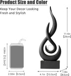 Modern Abstract Art Table Decoration,Resin Flame Statue Modern Centerpiece Ornaments for Living Room Great Gift Idea Home Decor,Collectibles (Black)