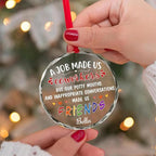 BSQUIELE Personalized Christmas Glass Ornament 2025 - Appreciation Gift for Coworkers - Funny Birthday Friendship Thank You Gift for Work Bestie Friends, Boss, Manager, ColleagueTree Decoration