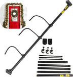 Adjustable Garland Hanger for Front Door - Fits 28" to 80" Doors, Wreath Holder Christmas, Halloween DecorationsNoScrews/Drilling Damage-Free InstallationGarland Door,with 3 Hooks Tension Rod ﻿