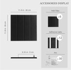 Large Cork Board Strips for Wall, 36" x 24" Black Bulletin Board, 6 Pack Fabric Wall Tiles with Pushpins, Adhesive Cork Board for Office, Sound Absorbing Bulletin Board Set for Home Music Class