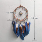 MOONFLY Dream Catcher Handmade Traditional Feather Dreamcatcher Hanging Home Wall Decoration Craft Ornament for Home, Bedroom, Kids, Boys Native American Style Décor (Star)