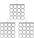 Tosnail 3 Pack Total 48 Rings Steel Non-Slip Tie Hanger Scarf Hangers Scarf Organizer Scarf Holder Legging Hanger Closet Space Saver