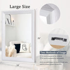 AAZZKANG Rectangular Wall Mirror Decorative Wood Framed Mirrors Large 26"x18" for Farmhouse Bedroom Bathroom Living Room Entryway Hanging Home Decor