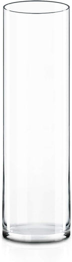 CYS Excel (H:16” D:4”) Tall Clear Glass Cylinder Vase | Multiple Size Choices Glass Flower Vase Centerpieces | Tall Hurricane Floating Candle Holder