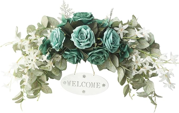 WYSRJ Artificial Flower Swag 30Inch Rose Swag Flowers Wedding Arch Swag Artificial Floral Swag Wreath for Wedding Home Room Garden Lintel Decoration