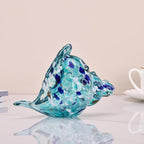 LCCCK Sea Glass Art Figurines Hand Blown Conch Shell Sculpture, Aqua Sea Glass Decor Creative Conch Seashell Statue - for Coastal Room Decor Knick Knacks Home Decor Kitchen Decorations Above Cabinets
