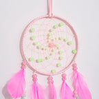 Luminous Dream Catchers for Girls, Handmade Pink Feather Native Wall Decoration
