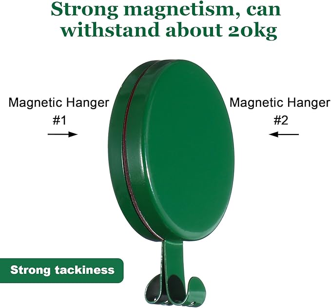 Jetec 6 Pcs Magnet Hooks Magnetic Wreath Hanger Wreath Holder for Fridge Refrigerator Metal Door Glass Door Surfaces Keys Kitchen Home Christmas Party Hanging Supplies Decoration(Green,2.7 Inch)