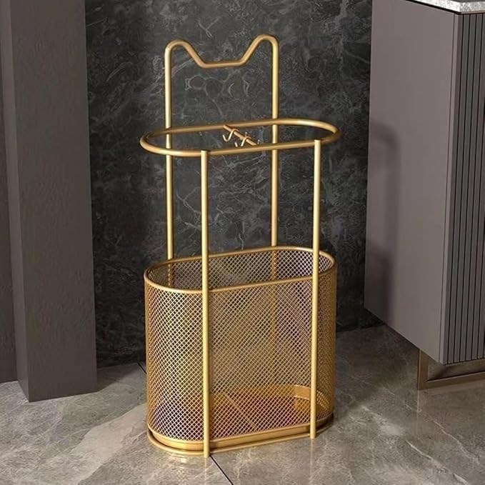 Metal Umbrella Holder Stand,Metal Umbrella Stand for Entryway, Stand Cane Holder with Drip Tray, Umbrella Rack Storage Bin Freestanding,Black