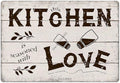 Funny Kitchen Signs Decor-Kitchen Farmhouse Decor-Personalized Kitchen Metal Sign-Kitchen Counter Accessories-12x8 Inch Hanging Plaque Home Wall Decorations-This Kitchen Is Seasoned With Love