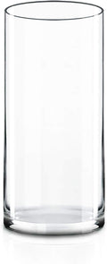 CYS Excel Clear Glass Cylinder Vase (H:9" D:4") Flower Vase Centerpieces Hurricane Floating Candle Holder